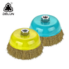 DELUN Direct Supplier Copper Brass Crimped Wire Cup Brush Wheel for Deburring Competitive Price