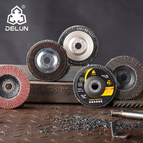 DELUN China Factory Direct Sell 4 Inch 80 Grit Metal Pollishing Alumina Oxide Round Edge Angle Grinder Sanding Flap Disc