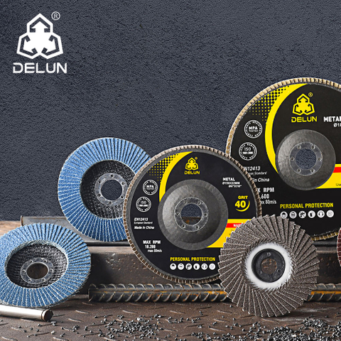 DELUN China Supplies International Standand Aluminum Oxide Flap Wheel For Stainless Steel