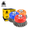 DELUN 5 Inch Wire Brush Wheel Flat Steel Wire Wheel Steel Brush Angle Grinder