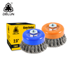DELUN 3inch twisted knotted wire brush remmended goods Amazon supplier for angle grinder