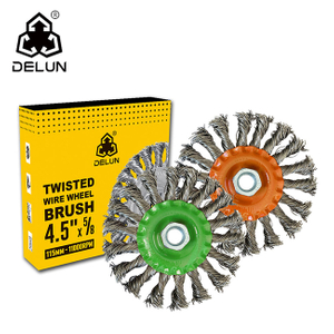 DELUN Round Knotted Flat Wire Wheel Brush for Finishing China Manufacture