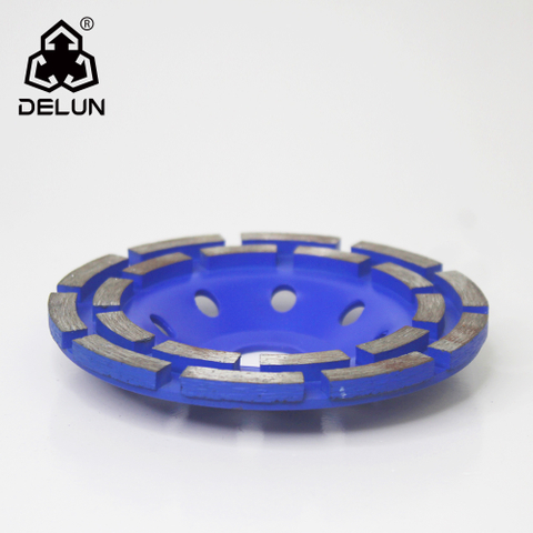 DELUN 4 Inch Turbo Row Diamond Grinding Cup Wheel for Concrete Granite Marble Masonry Brick Fits
