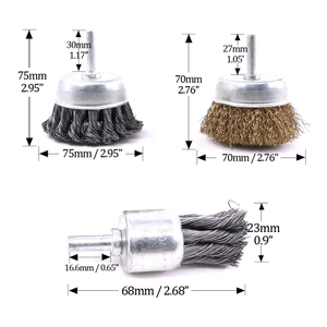 DELUN Drill Crimped Cup Wire Wheels Brush Set For Rust Removal Corrosion And Scrub Surfaces