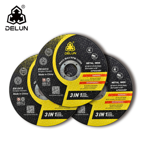 DELUN China Supplier European Standard 125mm 5 Inch Abrasive Cutting Disc Thin Handle