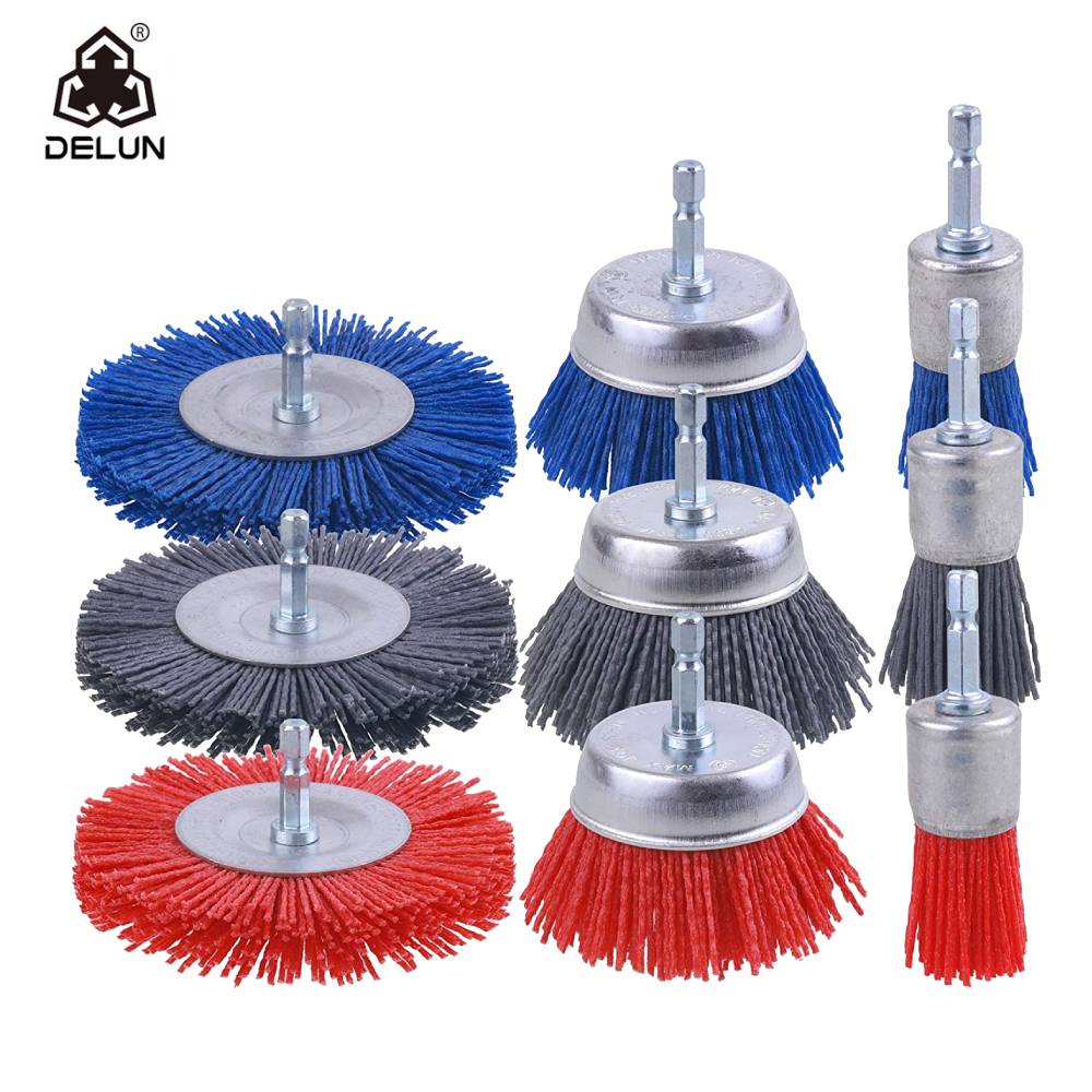 DELUN abrasive nylon cup brush for drill