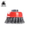 DELUN 4inch twisted wire brush for polishing metal