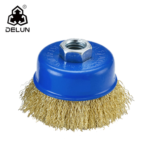 DELUN 65mm 2.5 inch iron stainless steel brass wire wheel cup brush china manufacture 5/8-11 nut