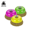 DELUN Metal Steel Round Crimped Wire Polishing Brush Manufacture Wholesale Price