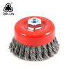 DELUN 2.5 Inch Knotted Brass Wire Wheel Cup Brush Best-selling Modity ISO9001 for 65 MM