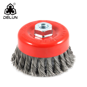 DELUN 2.5 Inch Knotted Brass Wire Wheel Cup Brush Best-selling Modity ISO9001 for 65 MM