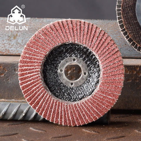 DELUN China European Standard 4 1/2 Inch 60 Cheap Price Grit Aluminium Oxide Abrasive Flap Disc for Steel
