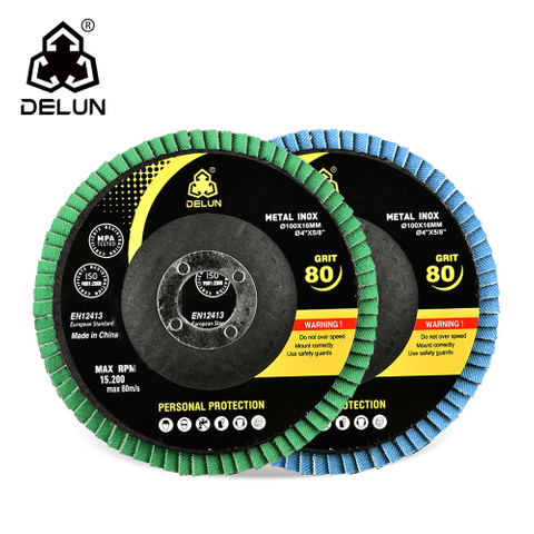 DELUN 125 Mm 120 Grit Calcined Aluminum Oxide Flap Wheel For Metal