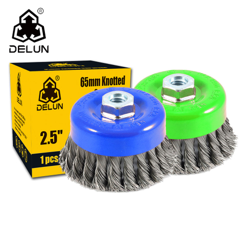 DELUN 2.5 Inch High Quality Stainless Steel Iron Round Twisted Round Wire Brush AMAZON Supplier