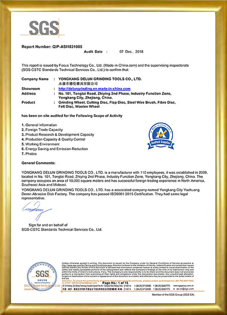 SGS Certificate