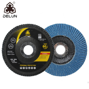 DELUN China Supplier High Performance Durable Using 7inch 180mm Flap Disc Wholesale for Metal Polishing Free Samples