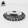 DELUN 8 Inch Steel Wire Wheel Garden Weeding Brush Lawn Mower Grass Eater Trimmer Brush Cutter Tools Parts Weeding Brush