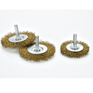 DELUN Crimped brass wire Cup Brush with 1/4-Inch Shank for Cleaning or Deburring with Less Scrach