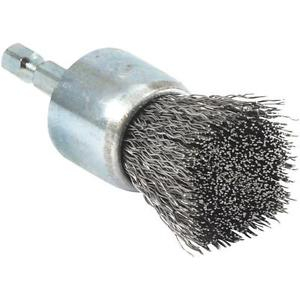DELUN Brass Coated Wire End Brush for Cleaning Rust Stripping Paint Removal Deburring 6mm Shank for Drill