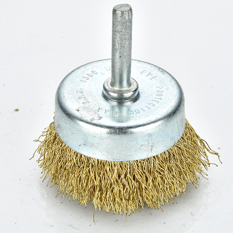 DELUN Hot selling Crimped Cup Brush Kit for Drill for Rotary Tool with 1/4-Inch Shank Removal of Rust