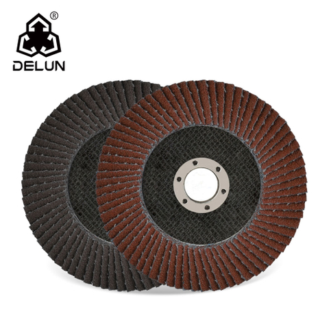 DELUN China Suppliers High Speed 150mm 6 Inch Type T27 29 Long Lifespan Calcined Abrasive Flexible Flap Disc for Metal Steel