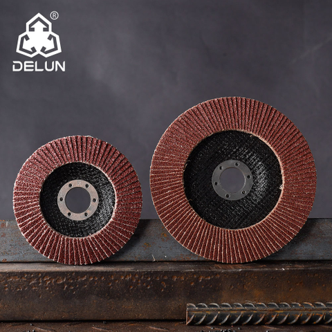 DELUN China European Standard 4 1/2 Inch 60 Cheap Price Grit Aluminium Oxide Abrasive Flap Disc for Steel