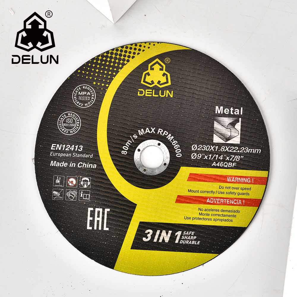 DELUN China Supplier High Performance 9 Inch 230 Mm Aluminum Oxide Disco De Corte Dremel Para Metal For Angle Grinder