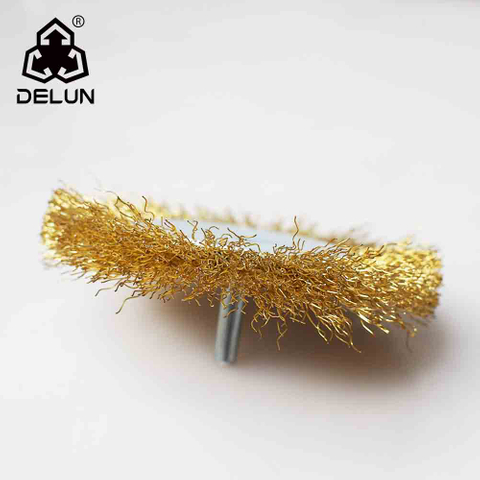 DELUN Customized brand Durable Circular Flat Crimped Steel Wire End Radial Brush for Polishing