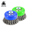 DELUN Brass Twisted Wire Shaft Wire Brush for Angle Grinder Polishing Metal Deburring