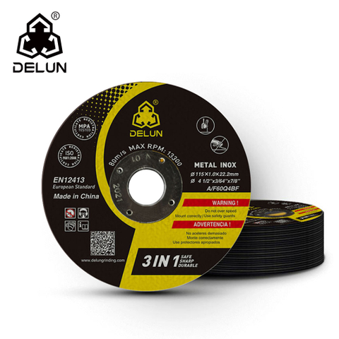 DELUN China Supplier High Performance 4.5 inch 115mm Abrasive Cutting Disc for Stainless Steel Factory Direct Sale 