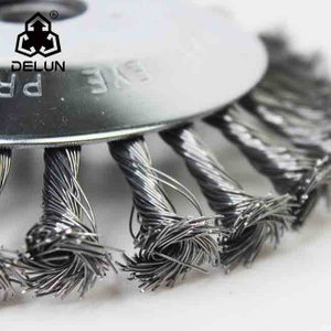 DELUN Dropshipping 6'' Steel Wire Trimmer Head Grass Brush Set Lawn Mower Rotating Weed Brush Wheel Grass Brush