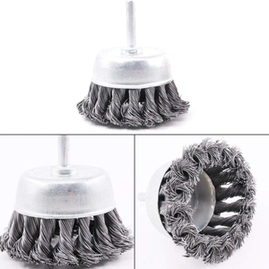DELUN 3 Inch Knotted and Plated Crimped and 1-Inch Carbon Knot Wire End Brush for Removal