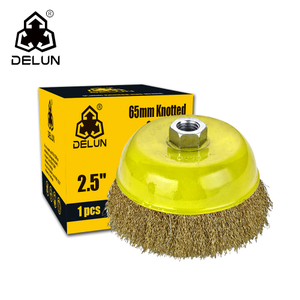 DELUN Direct Supplier Copper Brass Crimped Wire Cup Brush Wheel for Deburring Competitive Price