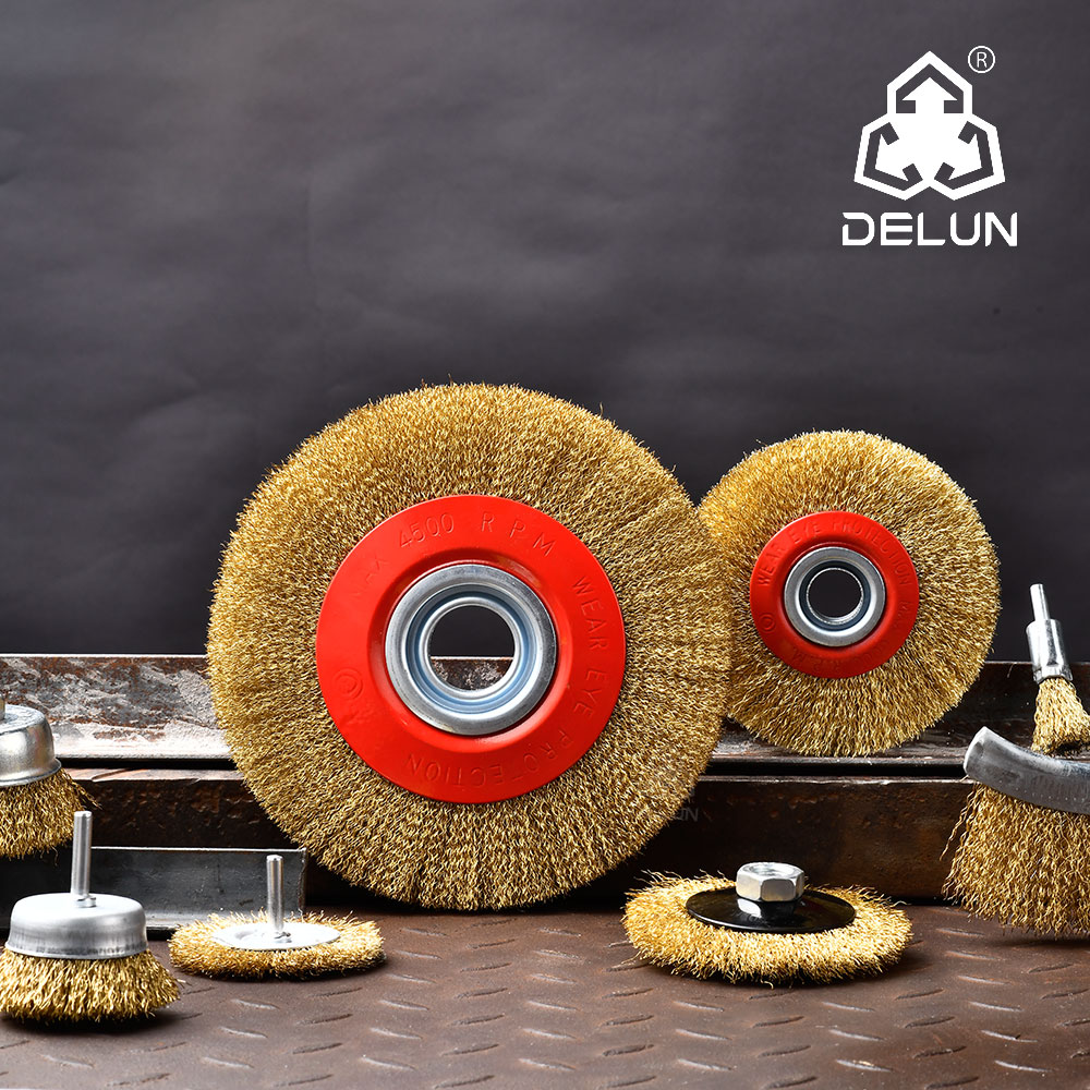 Crimped grinder wire brush