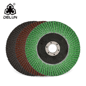 DELUN China Supplies High Quality 150 mm 80 Grit Calcined Aluminum Oxide Flap Wheel For Stainless Steel And Metal