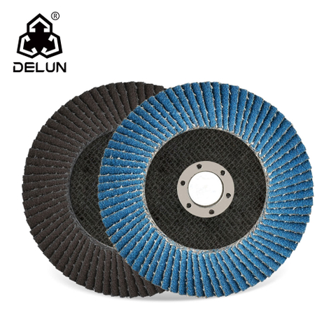 DELUN China Manufacturer European Standard 115 mm 100 Grit Zirconia Alumina Oxide T27 Flap Disc For Stainless Steel