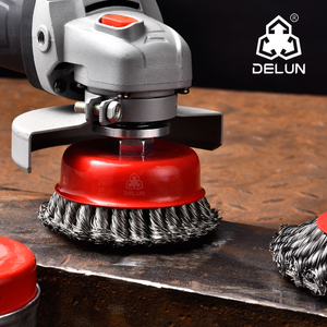 DELUN new arrivals 5inch twisted wire cup brush for cleaning rust good price UK supplier
