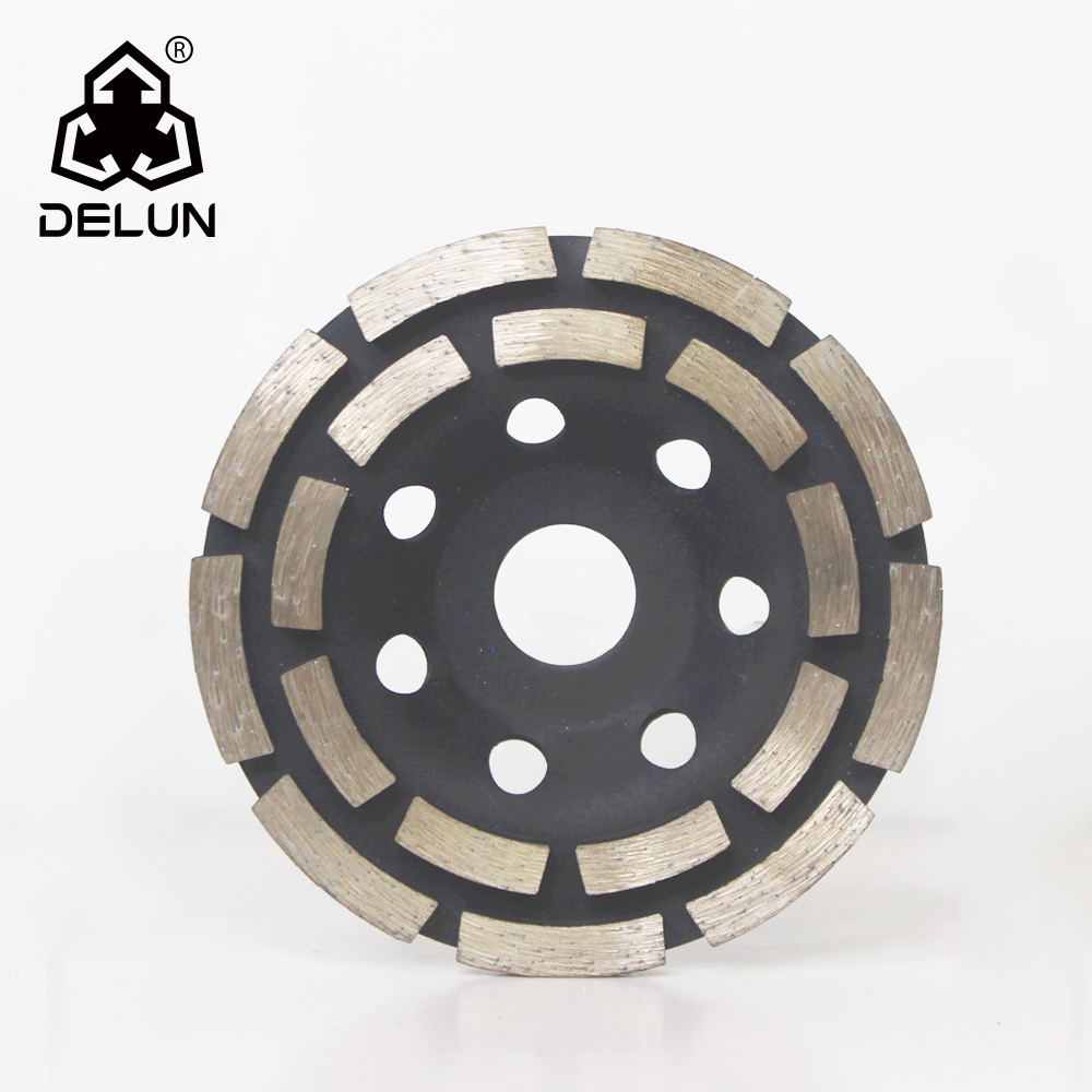 DELUN Diamond Cup Grinding Wheels for Concrete 16 Double Row Segments 5/8"-11 Arbor
