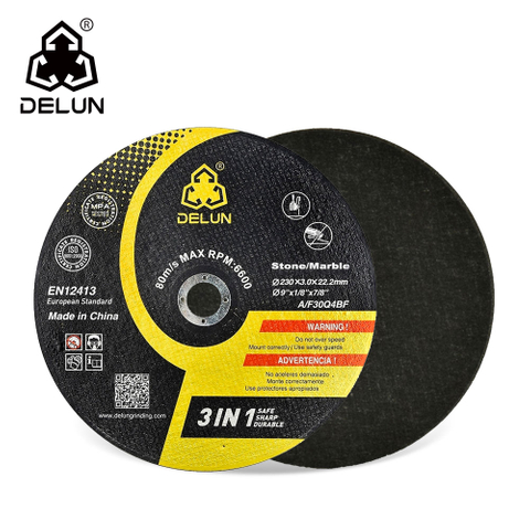 DELUN China Supplier High Performance 9 Inch 230 mm Aluminum Oxide Cutting Off Wheel 