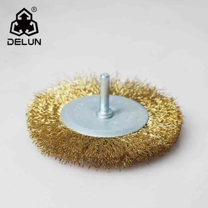 DELUN Customized brand Durable Circular Flat Crimped Steel Wire End Radial Brush for Polishing