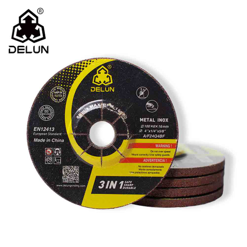 DELUN Abrasives 4" X 1/4''x5/8" Premium High Density Zirconia Type 27 Grinding Disc 40 Grit 