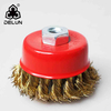 DELUN 5inch Flat Steel Wire Wheel Brush Steel Wire for Metal Brush