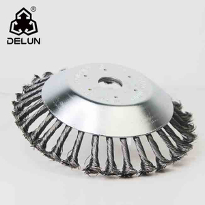 DELUN 6 Inch Wire Wheel Brush Trimmer Replacement Garden Grass Weed Lawn Mower Weeding Tray with 1 Inch Hole for Rust Removal Paving Stone Pavement Joints Or Driveway