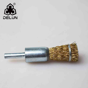 DELUN China Made 1/2" Diameter 120 Grit Silicon Carbide Bristles Banded End Brush for Paint Removal