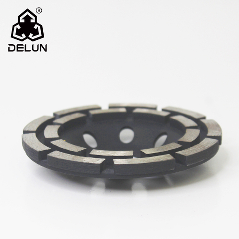 DELUN 4 Inch Turbo Row Diamond Grinding Cup Wheel for Concrete Granite Marble Masonry Brick Fits