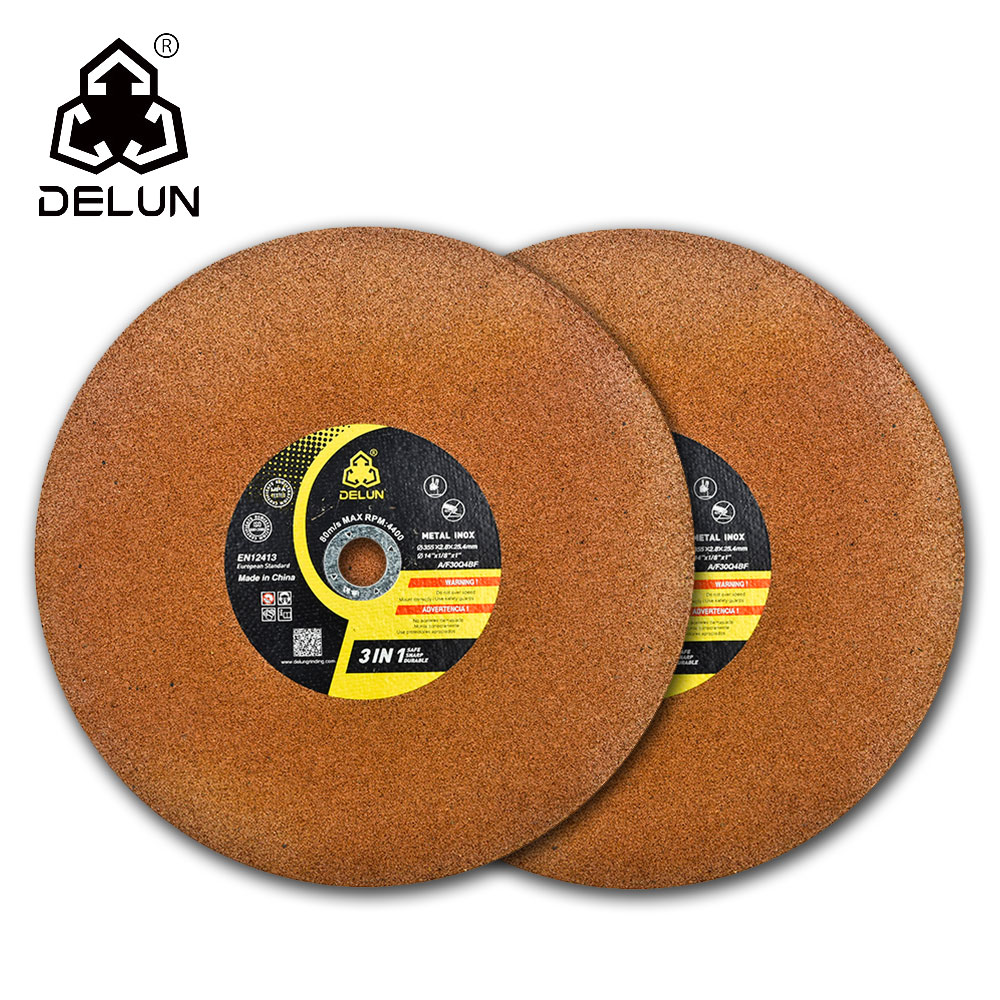 DELUN China Manufacturer Best Quallity Standard 355 mm Yellow Color Cut Off Wheel On Bench Grinder