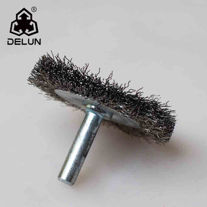 DELUN 3" Crimped Wire Metal Brush Wire Wheel for Drill And Pencil Grinder Coated Brass Brush for Cleaning